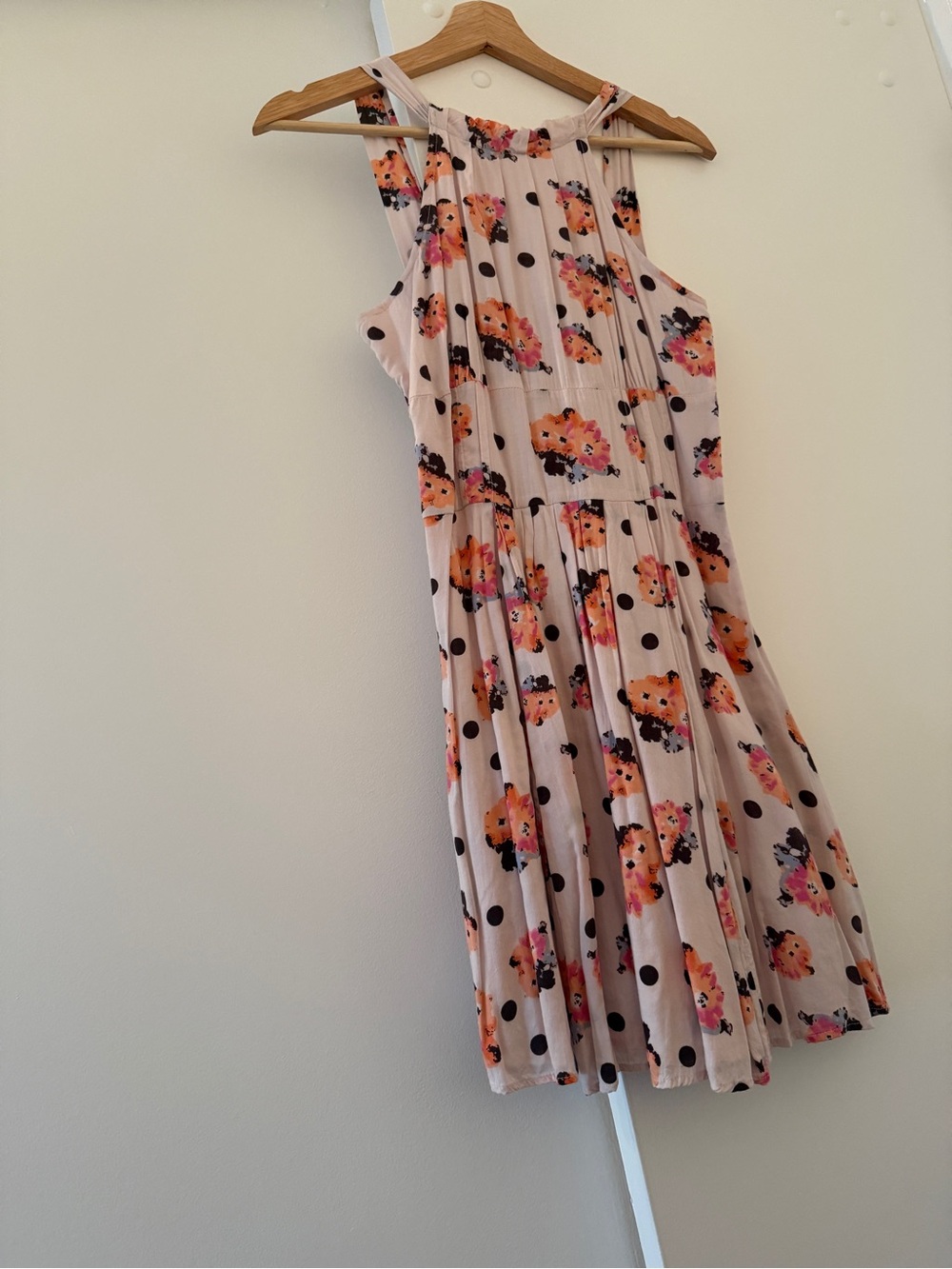 Free People Blush Pink Floral & Polka Dot Sleeveless Top